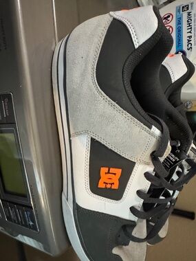 DC Low-Top Skate Shoe in Gray, Black & Orange